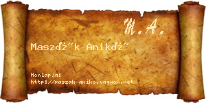 Maszák Anikó névjegykártya